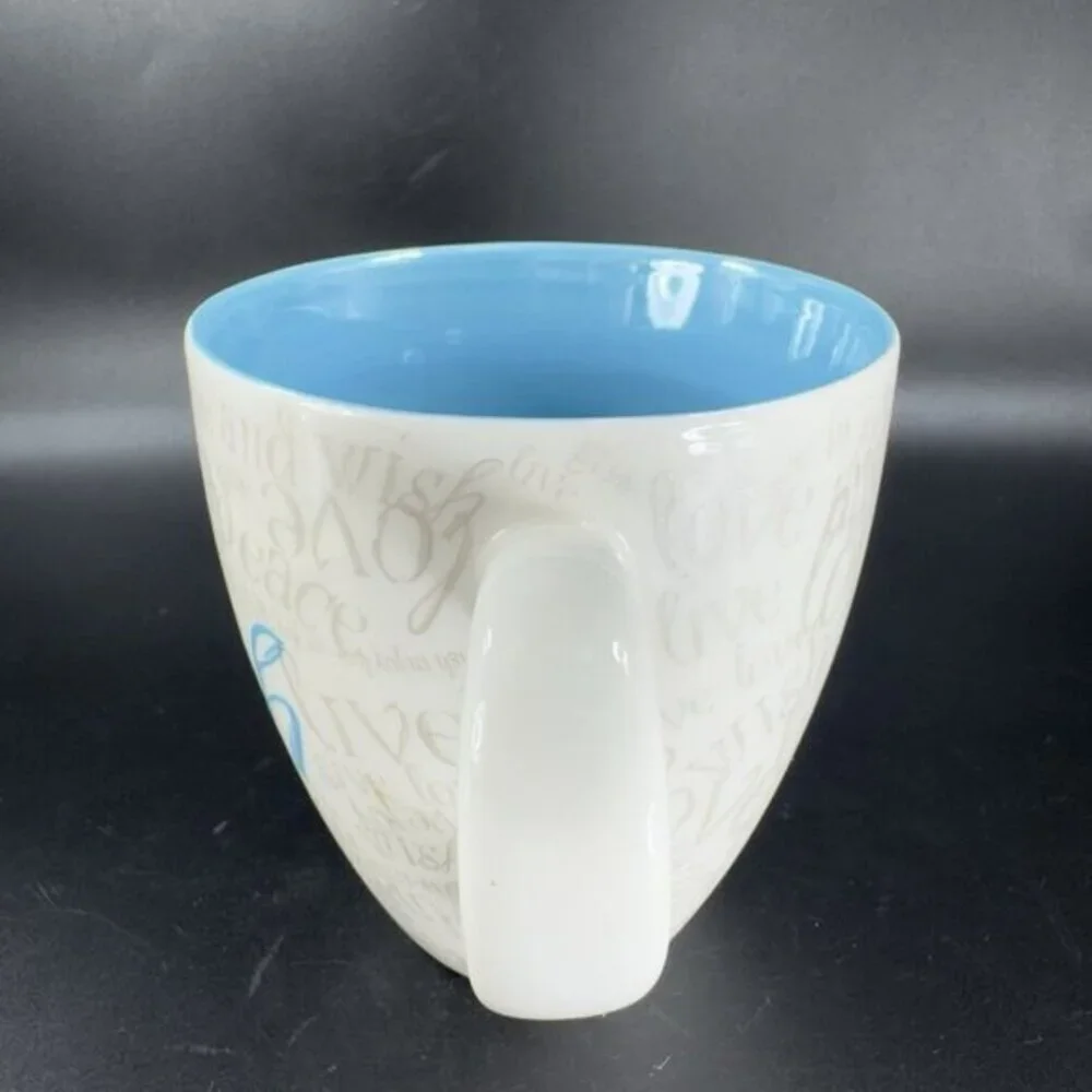 Starbucks WISH Peace Give Love 2005‎ Ceramic Coffee Tea Mug Cup 12 oz Multicolor